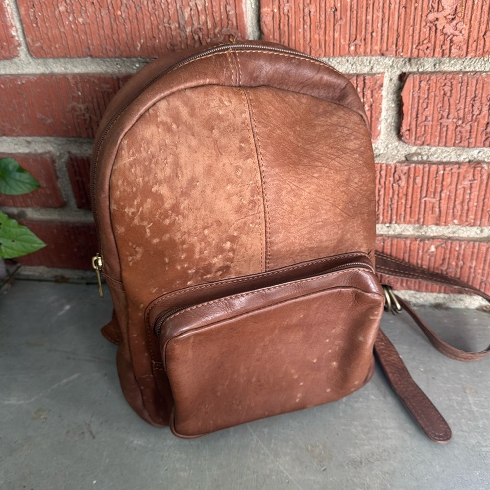Vtg Hobo International Leather Backpack